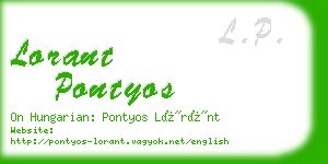 lorant pontyos business card